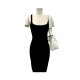 White Leather Drawstring Shoulder Bag with Wide Strap and Gold-Tone Hardware