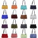 Suede Shoulder Bag, Triple Compartments, Top Zip Closure, Multiple Colors