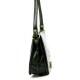 Genuine Leather Saddle Crossbody Bag, Dark Green, Brass-Tone Turn-Lock Closure