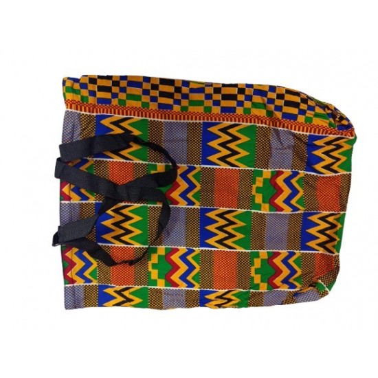 Colorful Woven Tote Bag with Zipper Closure and Inner Pocket