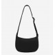 Nylon Crossbody Saddle Bag, Black, Lightweight Fabric, Strap