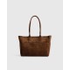 Suede Shopper Tote Bag, Chocolate Brown, 10 x 17.9 x 8 Inches