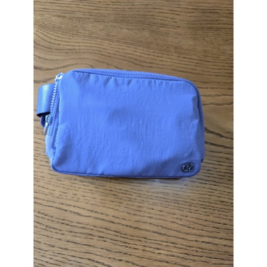 Large Purple Zip-Top Belt Bag with Strap, Lightweight Fabricablytyped