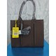 Brown PU Leather Tote Bag with Braided Accent Straps