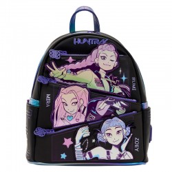 Black Mini Backpack with Character Graphic and Zippered Pockets