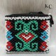 Handmade Beaded Clutch Purse, Black with Colorful Traditional Pattern