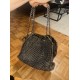 Black Studded Tote Bag with Chain Straps and Gold Tone Trim