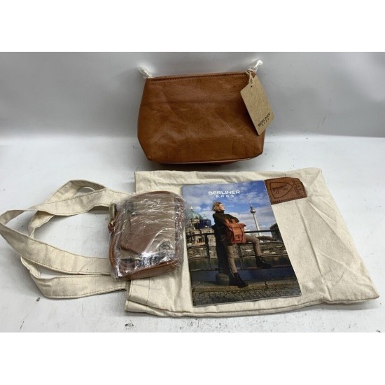 Brown Leather Crossbody Shoulder Bag, Compact Vintage Style
