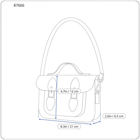 Navy Blue Textile Crossbody Shoulder Bag with Zipper Closure and Front Pocket