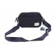 Navy Blue Textile Crossbody Shoulder Bag with Zipper Closure and Front Pocket