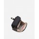 Small Black Faux Leather Crossbody Bag with Front Buckle Pocket
