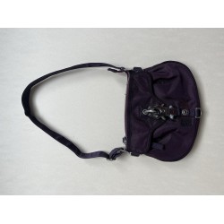 Purple Nylon Crossbody Shoulder Bag with Zipper Closure and Front Pocket