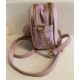 Pink Skull Print Crossbody Bag with Chain Accent and Coin Purse