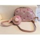 Pink Skull Print Crossbody Bag with Chain Accent and Coin Purse