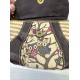 Owl Wristlet Clutch Purse, Faux Leather, Multicolor Patchwork Print, Small Size